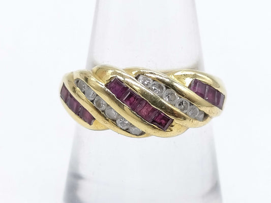R0.70ct D0.22ct K18 5.9g Ring 