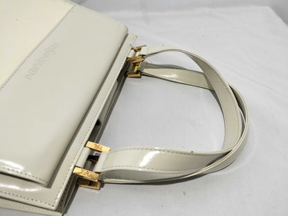 Yves Saint Laurent Vintage Leather Gold Logo Handbag