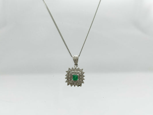 E0.09ct D0.20ct Pt900/850 5.3g Necklace 