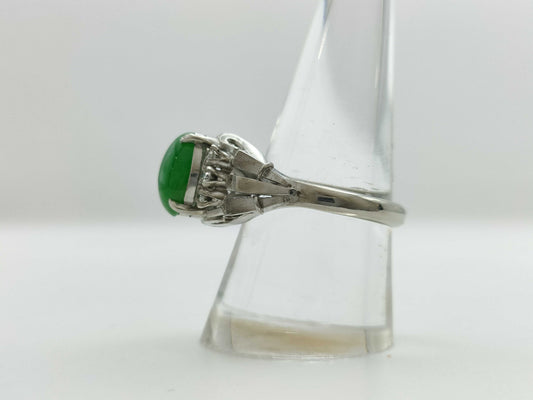 Jade 2.74ct D0.14ct Pm 9.1g Ring 