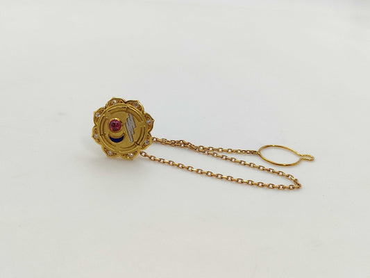 Ruby, D0.101ct, 6.5g, K22/K18, Brooch 