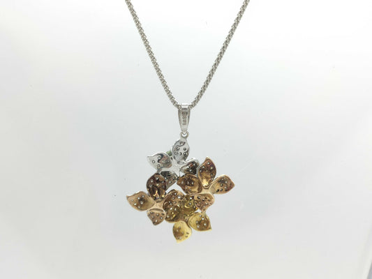 Colored Stone Multi 2.21ct D0.53ct K18WG 8.9g Necklace 