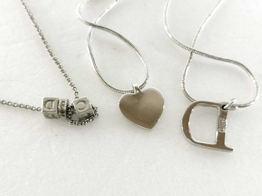 Dior Silver Color Necklace 3-Piece Set Necklace