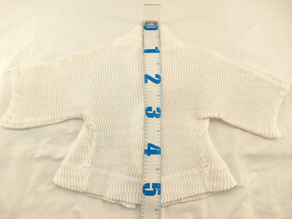 ISSEY MIYAKE Pleated Cardigan White Cardigan