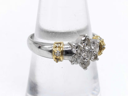D0.59ct Pt900/K18 4.6g Ring 