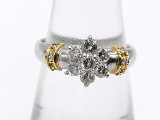 D0.59ct Pt900/K18 4.6g Ring 
