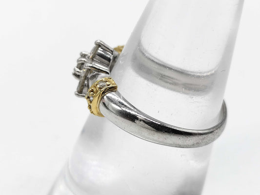 D0.59ct Pt900/K18 4.6g Ring 