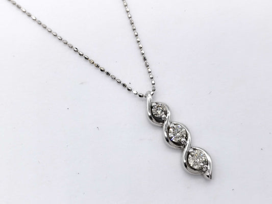 D0.40ct K18WG 3.5g Necklace 