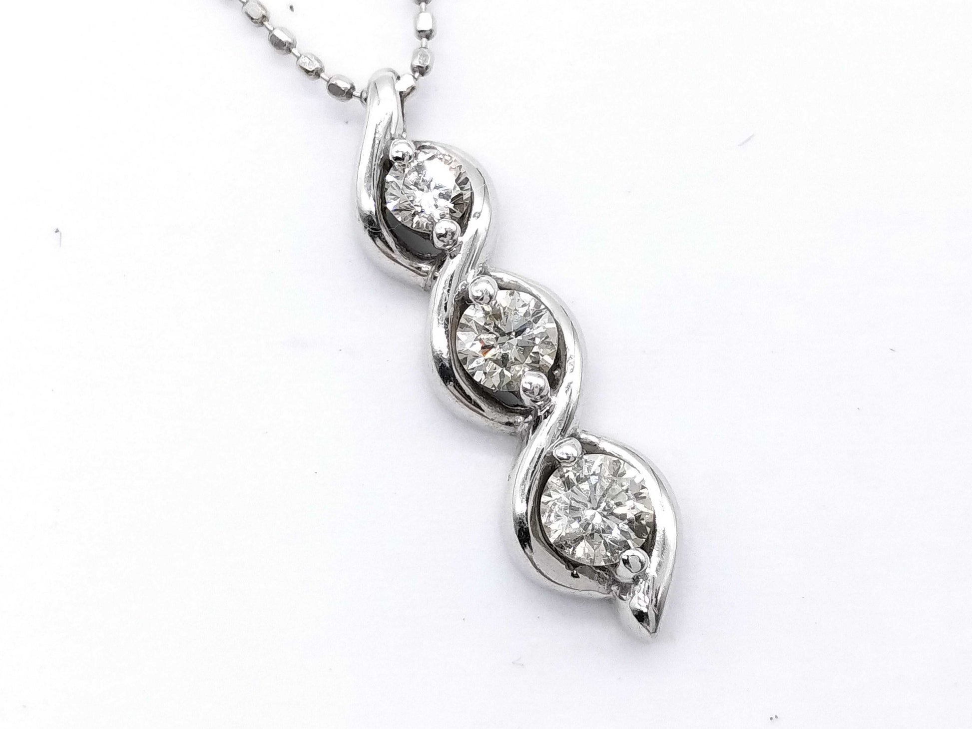 D0.40ct K18WG 3.5g Necklace 