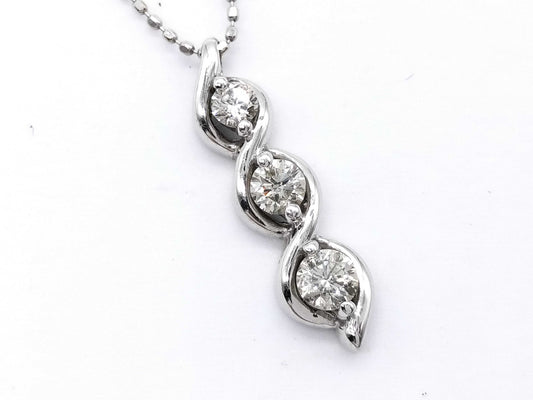 D0.40ct K18WG 3.5g Necklace 