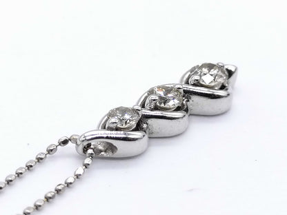 D0.40ct K18WG 3.5g Necklace 