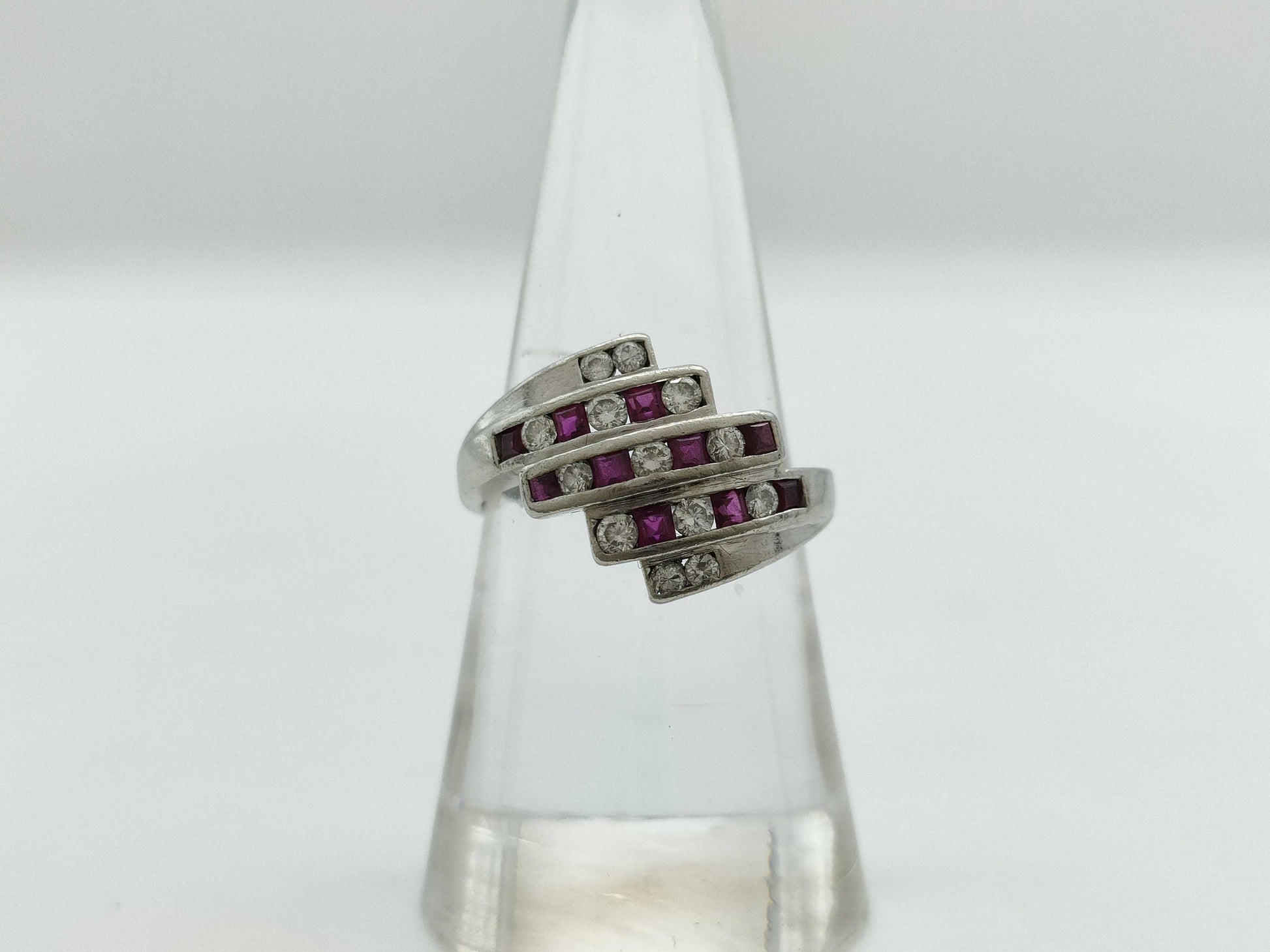 Ruby and Diamond PT900 Ring 5.7g 