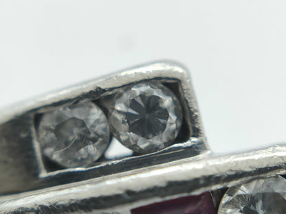 Ruby and Diamond PT900 Ring 5.7g 