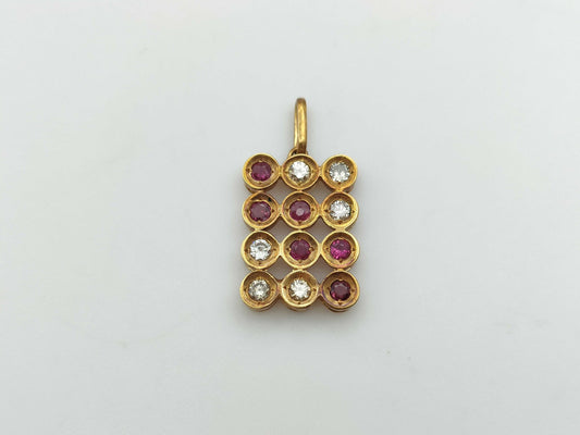 Ruby and Diamond 18K Gold Pendant Top 