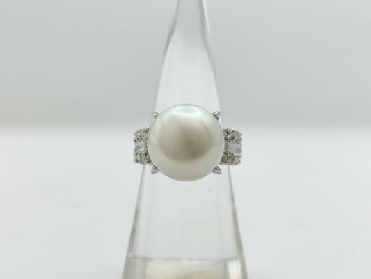 South Sea Pearl, Diameter: Approx. 12.5mm, D0.35ct, PT900, 9.4g, Ring 
