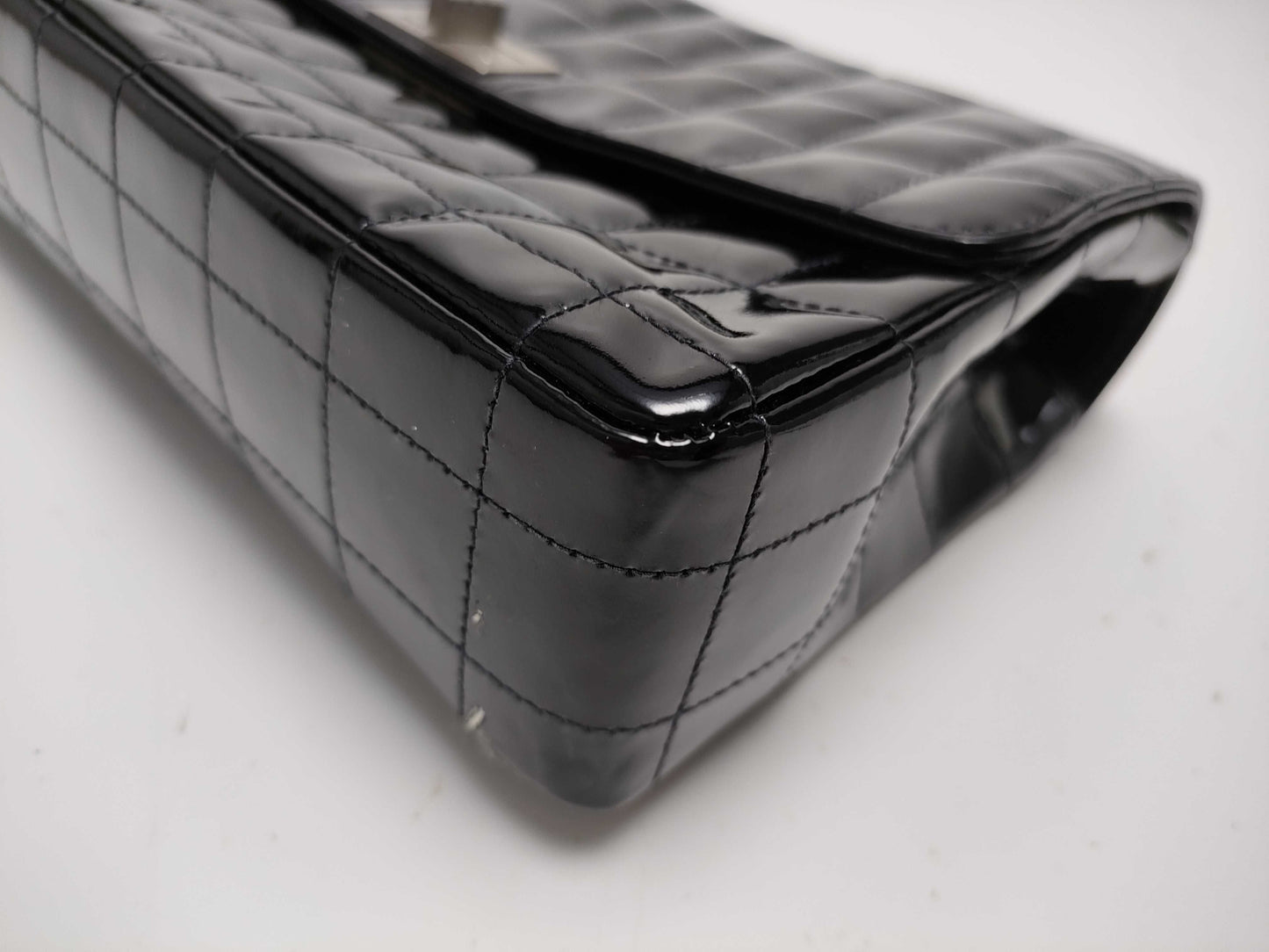 CHANEL Chocolate Bar 2.55 Enamel Silver Hardware Shoulder Bag