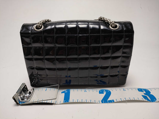 CHANEL Chocolate Bar 2.55 Enamel Silver Hardware Shoulder Bag