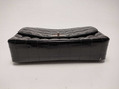 CHANEL Chocolate Bar 2.55 Enamel Silver Hardware Shoulder Bag