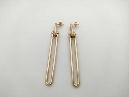 Tiffany & Co. Hardware Double Long PG AU750 9.3g Earrings 