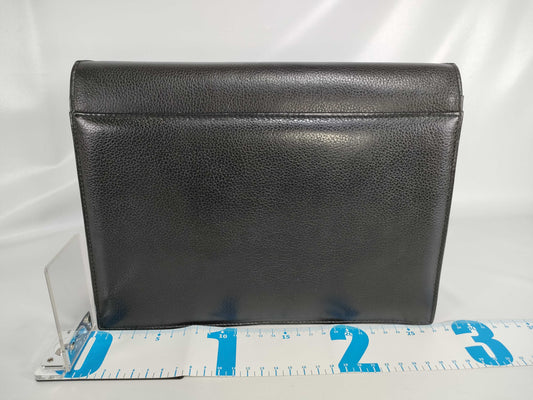 Yves Saint Laurent Leather Second Black Clutch Bag