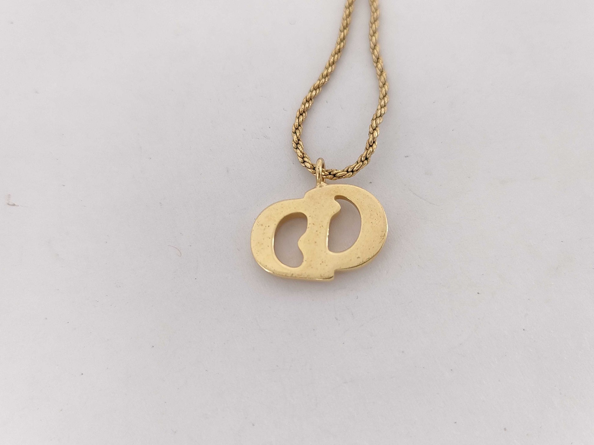 Dior logo gold necklace