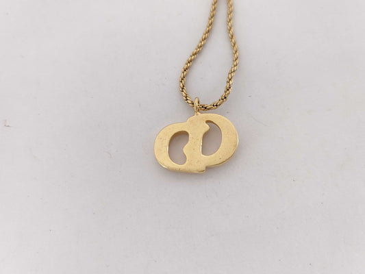 Dior logo gold necklace