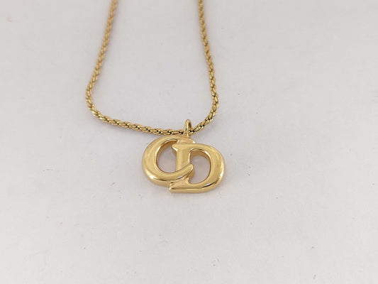 Dior logo gold necklace