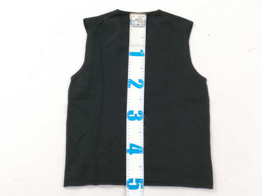 HERMES sleeveless knit black top