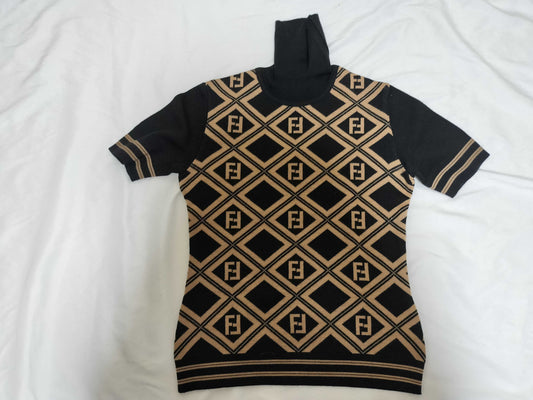FENDI logo knit Zucca top size 40 top
