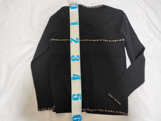 FENDI Knit Top Cardigan Logo Top