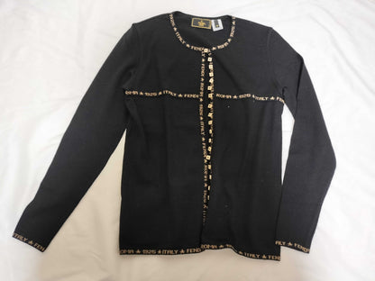 FENDI Knit Top Cardigan Logo Top