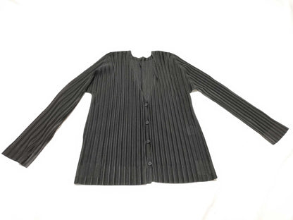 ISSEY MIYAKE Pleats Please Cardigan Black Cardigan