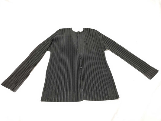ISSEY MIYAKE Pleats Please Cardigan Black Cardigan