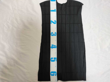 ISSEY MIYAKE Pleats Please Sleeveless Black Top