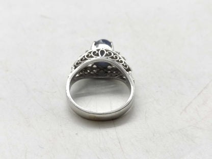 Star Sapphire and Diamond PT850 Ring, 5.6g 