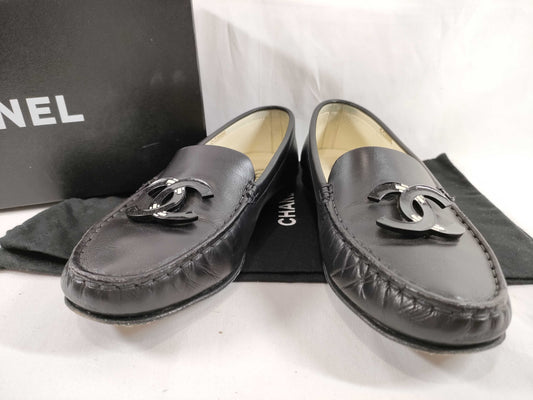 CHANEL Coco Mark Coco Mark Loafers Oh Heel Loafers