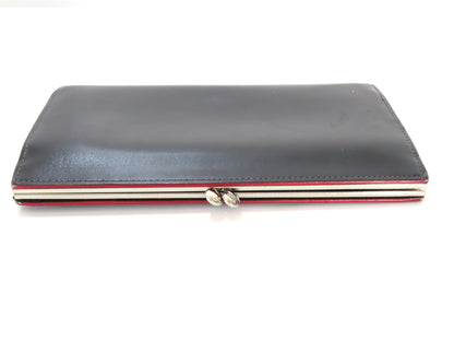  Vivienne Westwood Leather Long Wallet with Clasp Closure, Black
