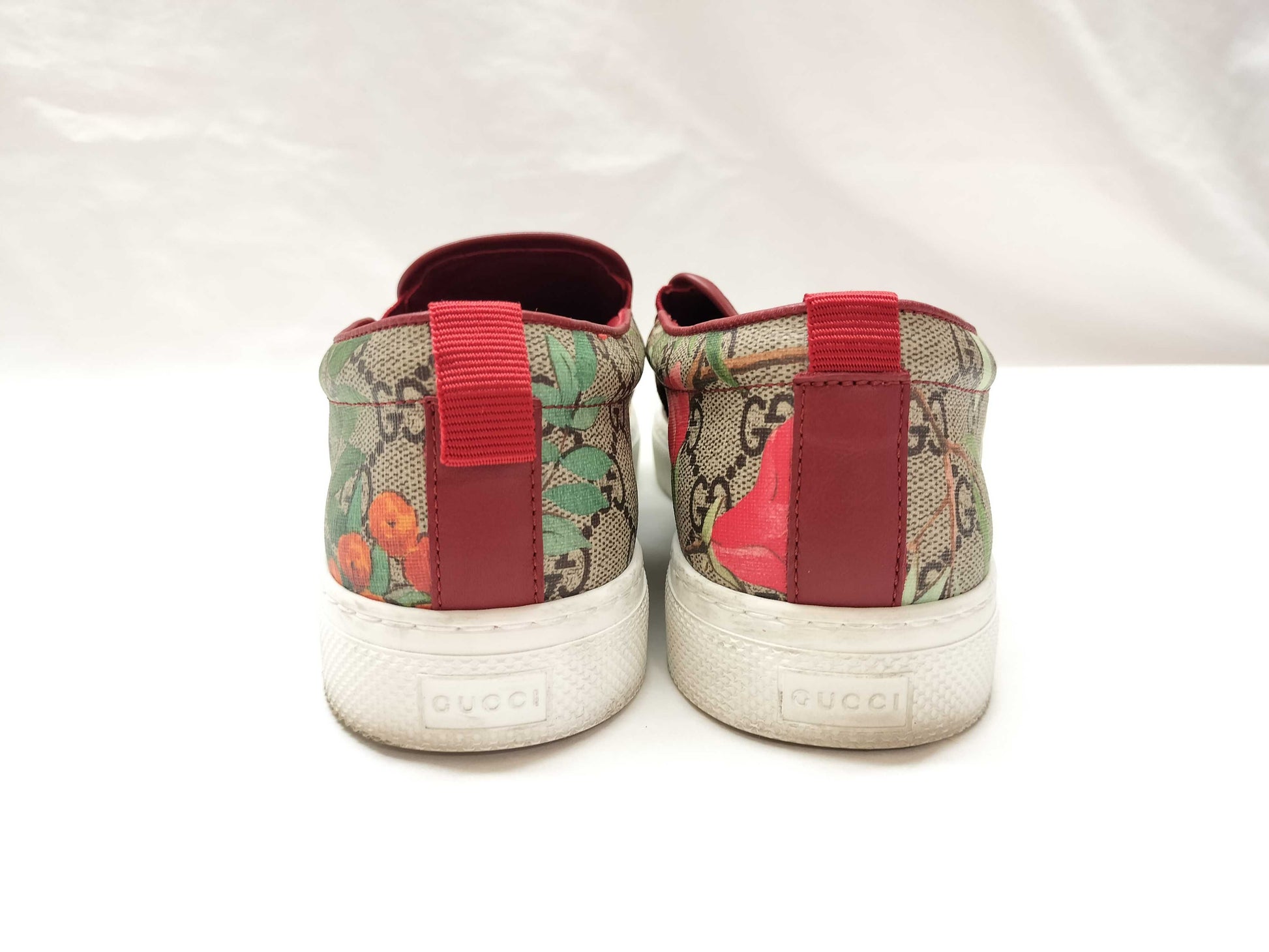 GUCCI 427077 GG x Bird x Plant Design Slip-On Loafers