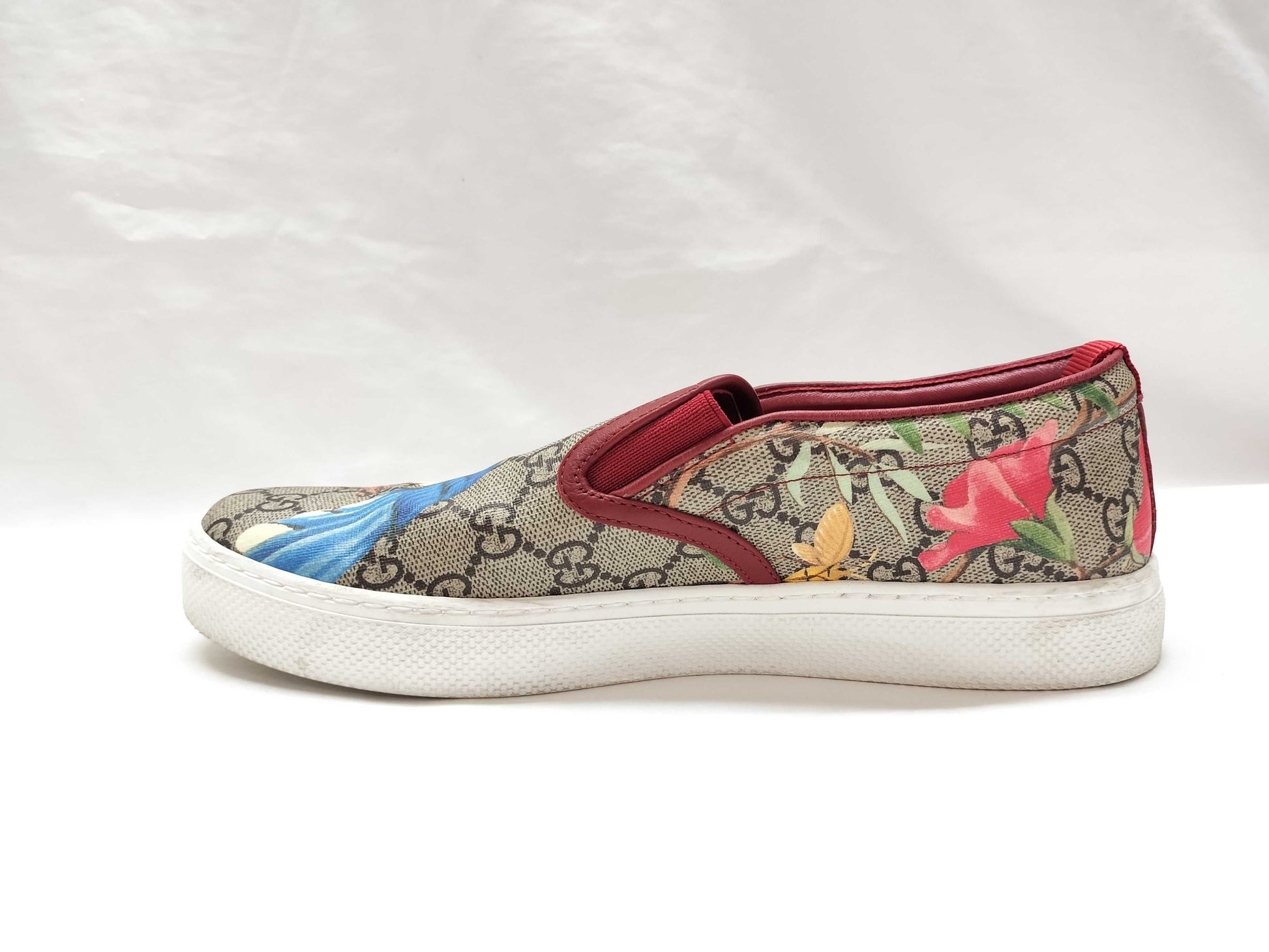 GUCCI 427077 GG x Bird x Plant Design Slip-On Loafers