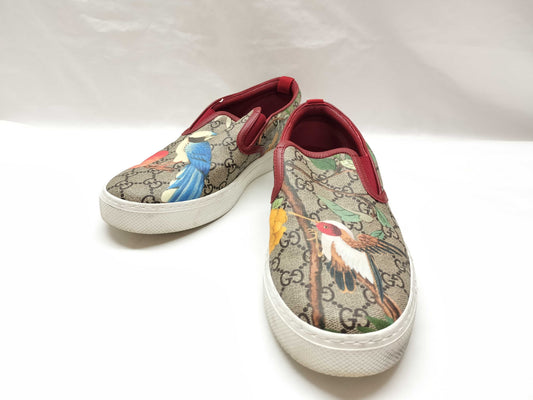 GUCCI 427077 GG x Bird x Plant Design Slip-On Loafers