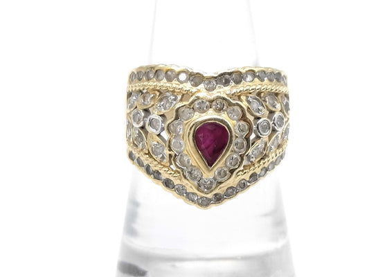 R0.44ct D1.00ct K18 7.9g Ring 