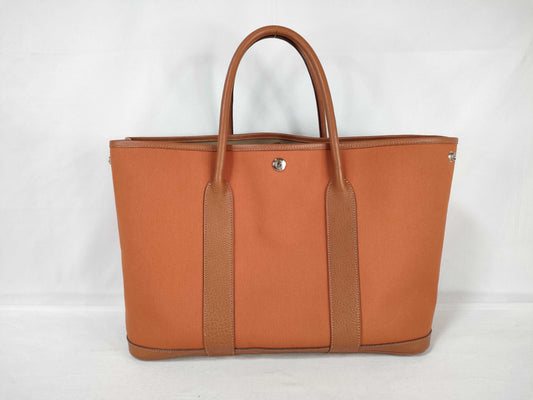 HERMES Garden Party Toile x Negonta/Orange/Size 36/□I Stamped Tote Bag
