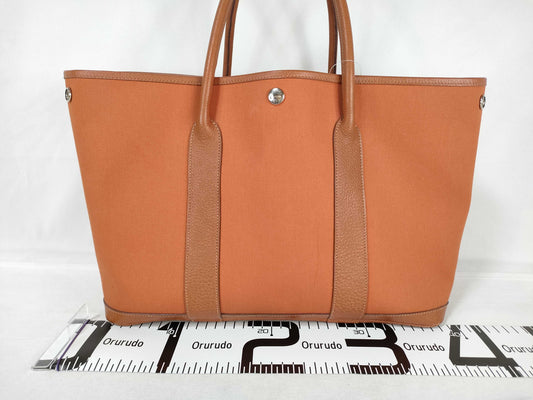 HERMES Garden Party Toile x Negonta/Orange/Size 36/□I Stamped Tote Bag