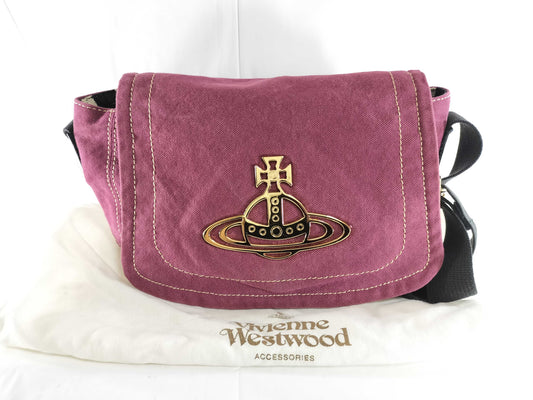 Vivienne Westwood Vivienne logo plate canvas shoulder bag