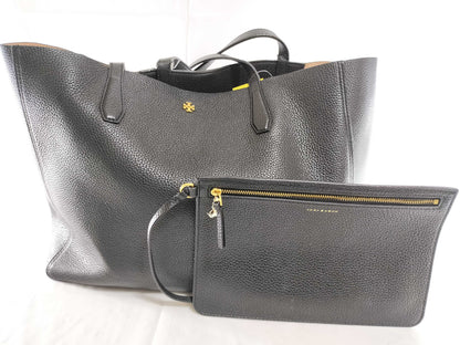 Tory Burch Leather Tote Black Tote Bag