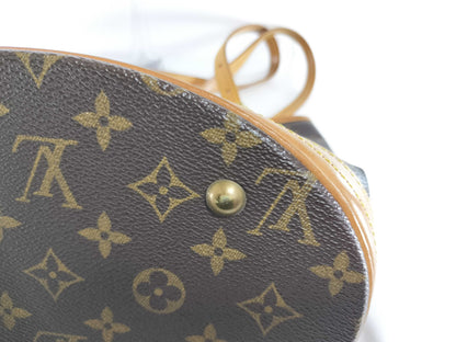 LOUIS VUITTON Monogram Bucket PM Tote Bag with Pouch