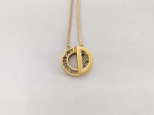 Dior GD Color Necklace Logo Rhinestone Necklace