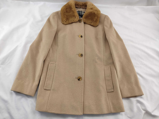 BURBERRY Angora and Wool Coat with Fur