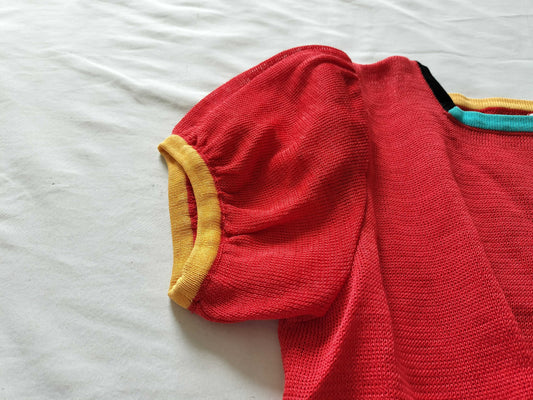 Yves Saint Laurent Red Knit Top Tops