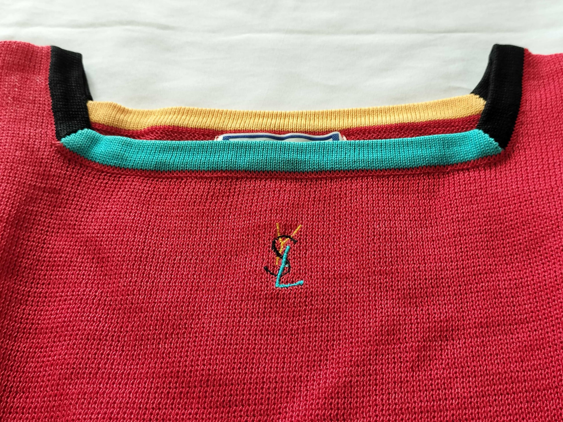 Yves Saint Laurent Red Knit Top Tops